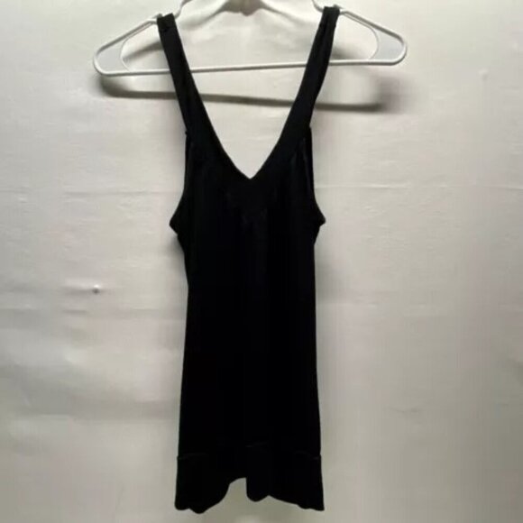 Charlotte Russe Tank Top Ladies Medium Black Rouched Front Banded Bottom Y2K EUC - Picture 6 of 10
